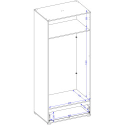 Dulap Helvetia Cross 249WMY18 (White/Black) Thumb