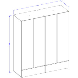 Шкаф Helvetia Cross 249WMY20 (White/Black) Thumb