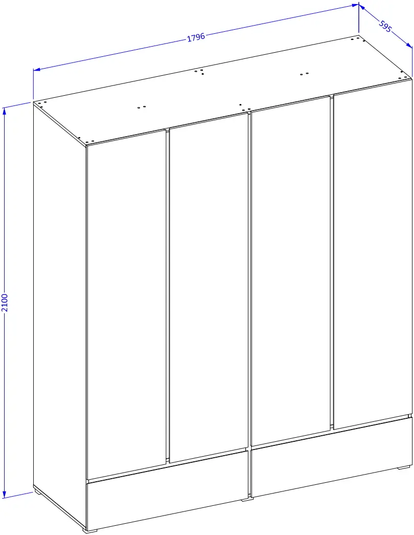 Шкаф Helvetia Cross 249WMY20 (White/Black)