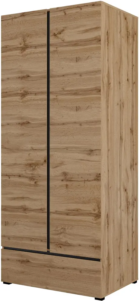 Dulap Helvetia Cross 24N6MY18 (Wotan Oak/Black)