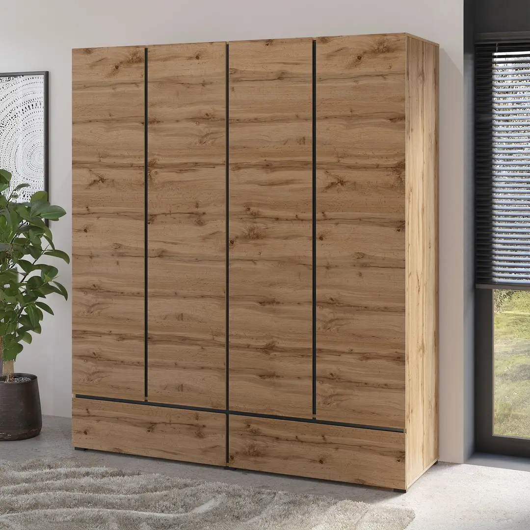 Шкаф Helvetia Cross 24N6MY20 (Wotan Oak/Black)