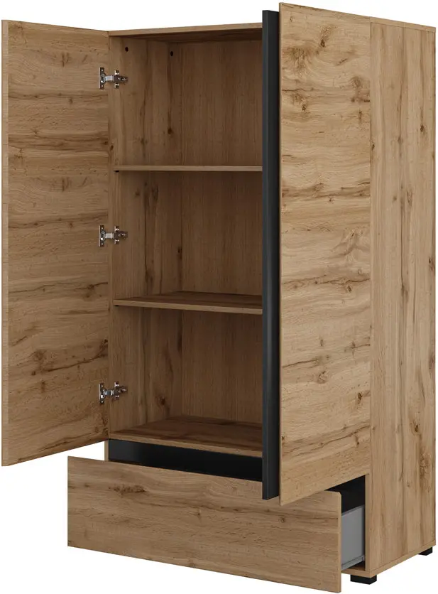 Dulap Helvetia Cross 24N6MY38 (Wotan Oak/Black)