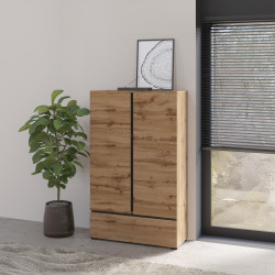 Dulap Helvetia Cross 24N6MY38 (Wotan Oak/Black)