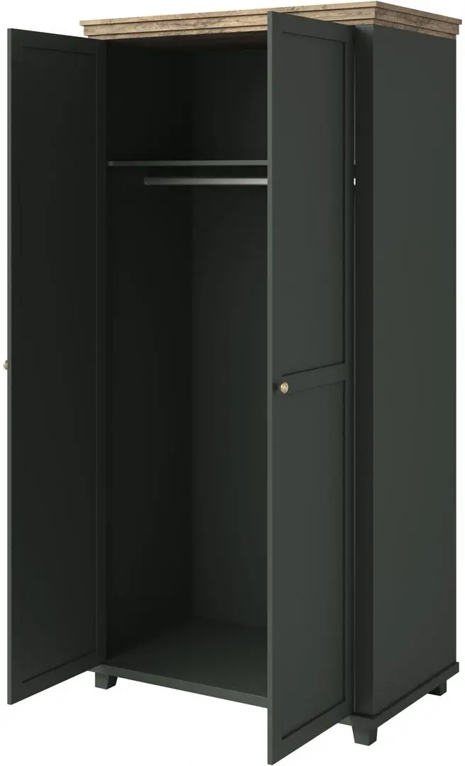 Dulap Helvetia Evora №18 2D (Green/Lefkas Oak)