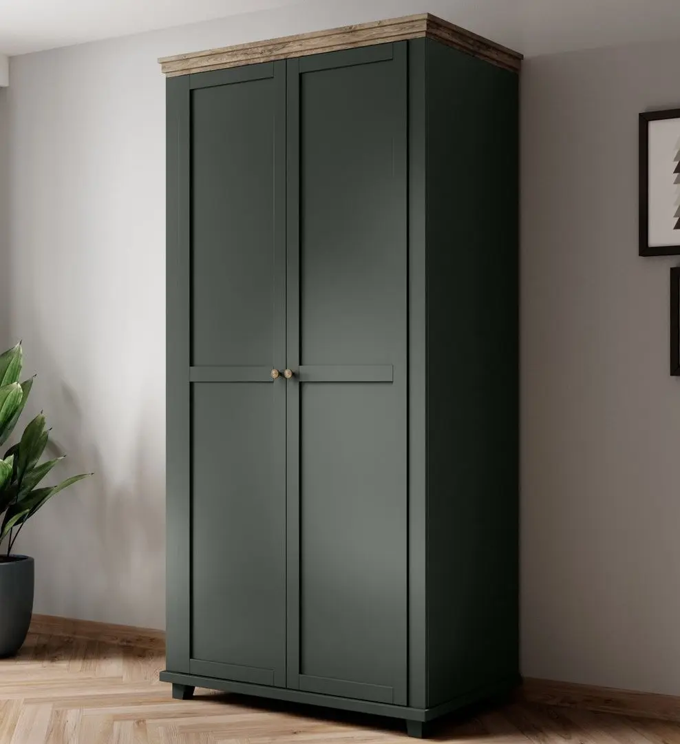 Dulap Helvetia Evora №18 2D (Green/Lefkas Oak)