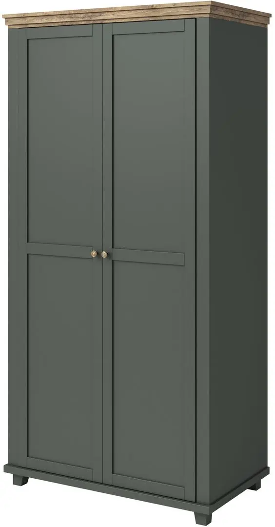 Dulap Helvetia Evora №18 2D (Green/Lefkas Oak)