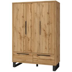 Dulap Helvetia Halle S 3D2SZ 145 cm (Wotan Oak/Black) Thumb