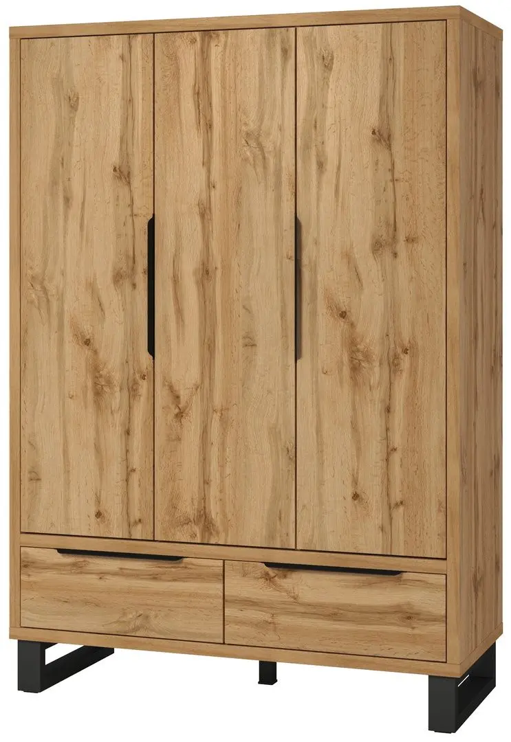 Dulap Helvetia Halle S 3D2SZ 145 cm (Wotan Oak/Black)