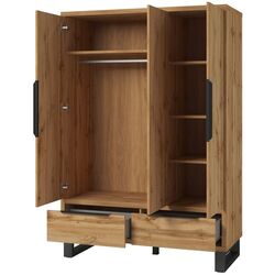 Dulap Helvetia Halle S 3D2SZ 145 cm (Wotan Oak/Black) Thumb