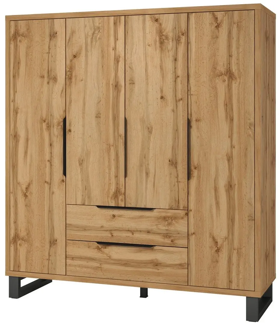Dulap Helvetia Halle S 4D2SZ (Wotan Oak/Black)