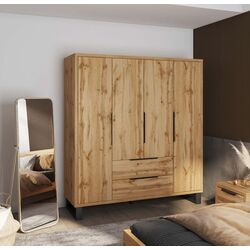 Шкаф Helvetia Halle S 4D2SZ (Wotan Oak/Black)