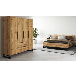 Dulap Helvetia Halle S 4D2SZ (Wotan Oak/Black) Thumb