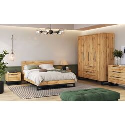 Dulap Helvetia Halle S 4D2SZ (Wotan Oak/Black) Thumb