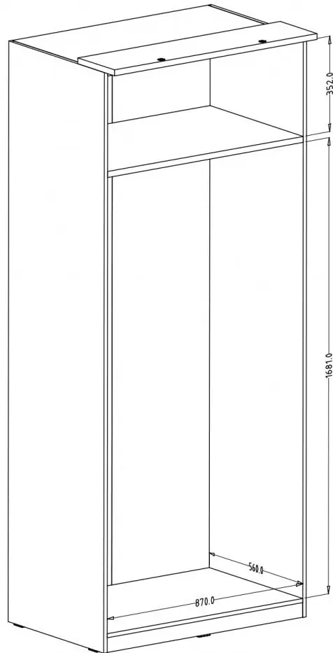 Dulap Helvetia Optima №18 (White/White Gloss)