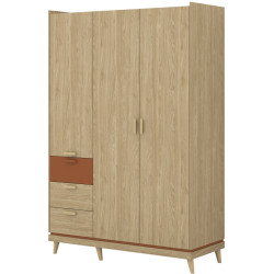 Dulap Helvetia Scandi 24D5OH19 (Oiled Oak/Brick) Thumb
