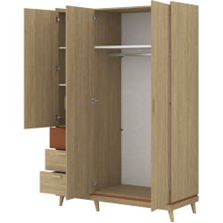 Dulap Helvetia Scandi 24D5OH19 (Oiled Oak/Brick) Thumb