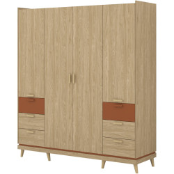 Шкаф Helvetia Scandi 24D5OH20 (Oiled Oak/Brick) Thumb