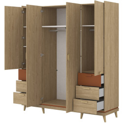 Шкаф Helvetia Scandi 24D5OH20 (Oiled Oak/Brick) Thumb