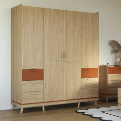 Шкаф Helvetia Scandi 24D5OH20 (Oiled Oak/Brick)
