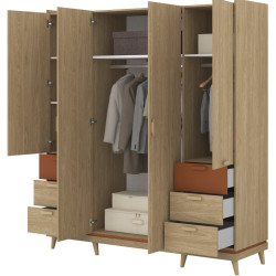 Шкаф Helvetia Scandi 24D5OH20 (Oiled Oak/Brick) Thumb