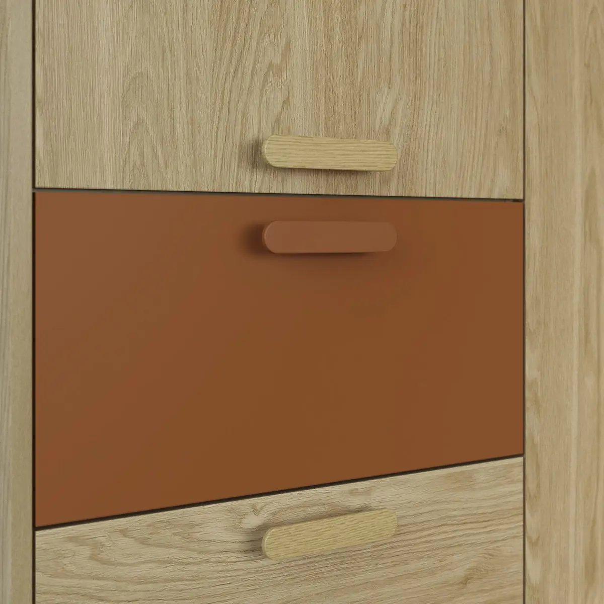 Шкаф Helvetia Scandi 24D5OH20 (Oiled Oak/Brick) - 5