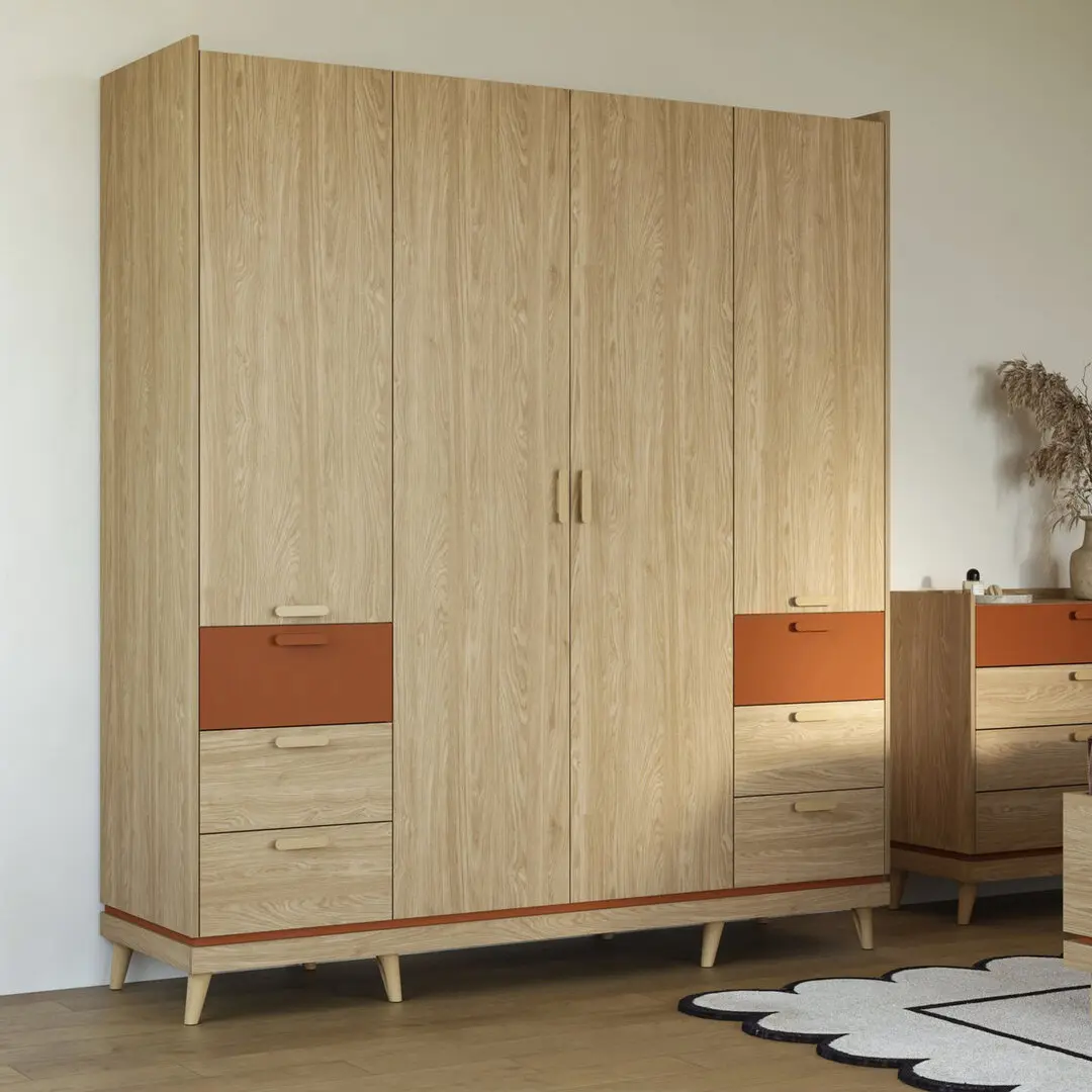 Шкаф Helvetia Scandi 24D5OH20 (Oiled Oak/Brick)