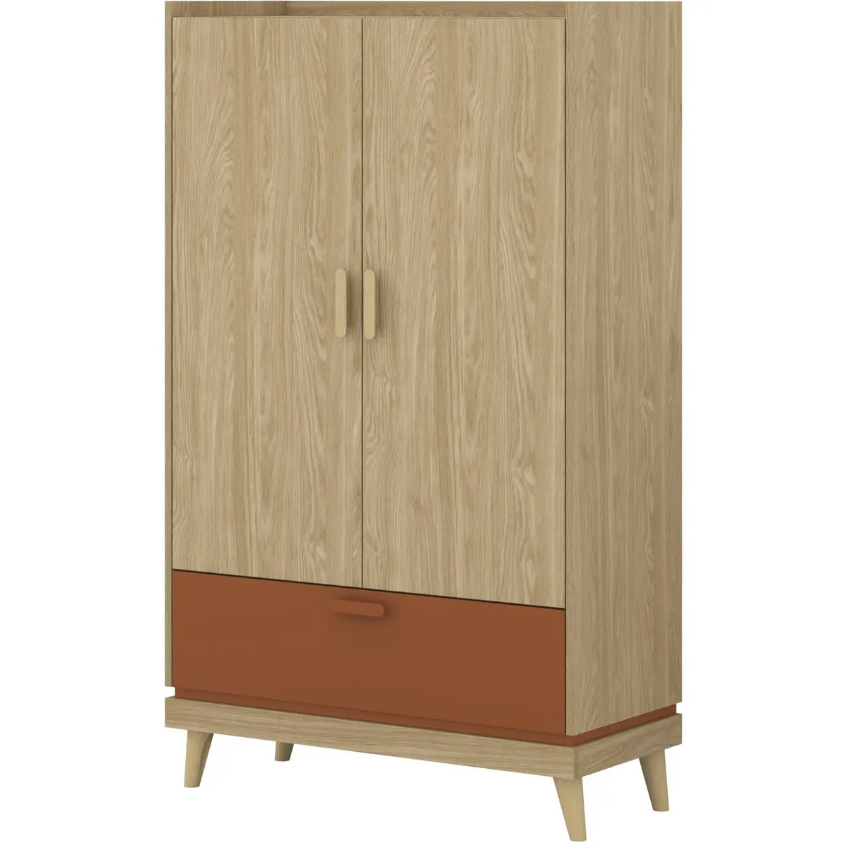 Шкаф Helvetia Scandi 24D5OH38 (Oiled Oak/Brick) - 2