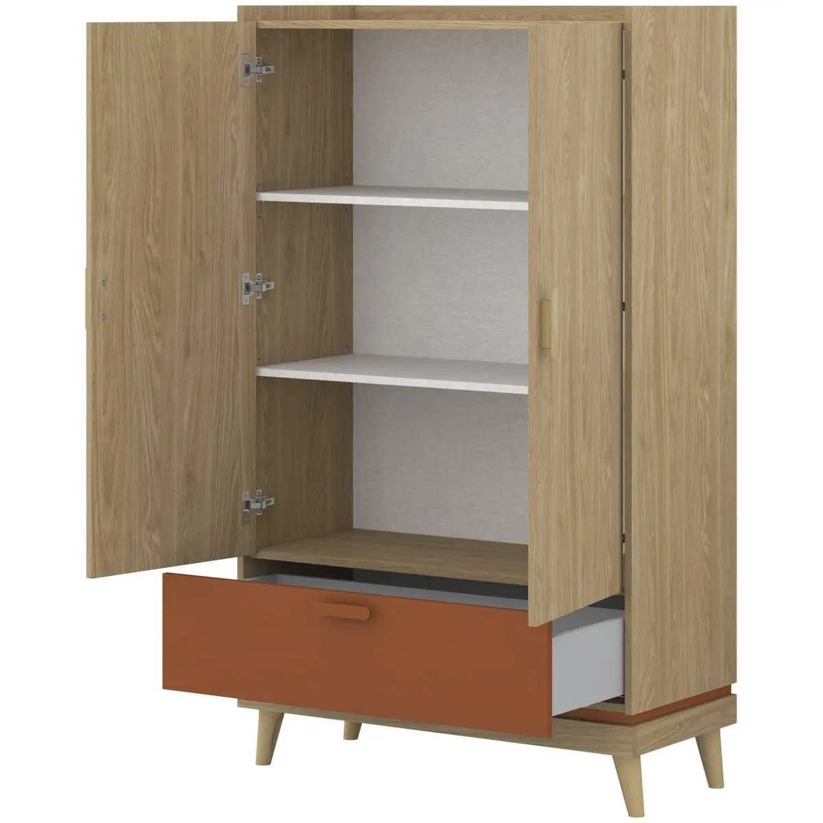 Шкаф Helvetia Scandi 24D5OH38 (Oiled Oak/Brick) - 3
