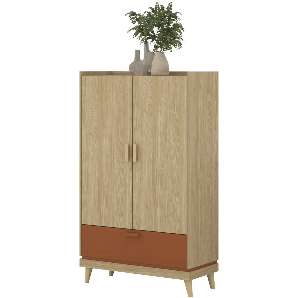 Шкаф Helvetia Scandi 24D5OH38 (Oiled Oak/Brick) - 4