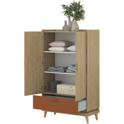 Шкаф Helvetia Scandi 24D5OH38 (Oiled Oak/Brick) Thumb
