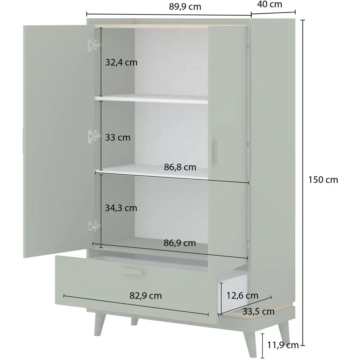 Шкаф Helvetia Scandi 24D5OH38 (Oiled Oak/Brick) - 6
