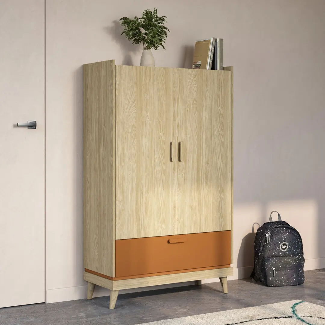 Шкаф Helvetia Scandi 24D5OH38 (Oiled Oak/Brick)