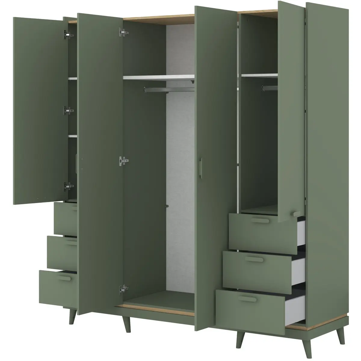 Шкаф Helvetia Scandi 24GDOH20 (Faded green/Oiled oak) - 3