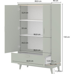 Шкаф Helvetia Scandi 24GDOH38 (Faded green/Oiled oak) Thumb