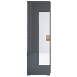 Шкаф с зеркалом Helvetia Toledo 1D 204 cm (Anthracite Gloss/Grandson Oak) Thumb