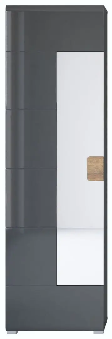 Шкаф с зеркалом Helvetia Toledo 1D 204 cm (Anthracite Gloss/Grandson Oak) - 2