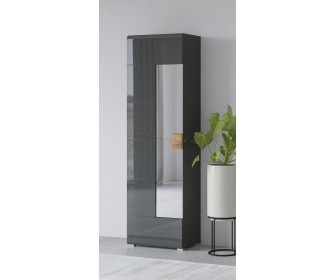 Dulap cu oglinda Helvetia Toledo 1D 204 cm (Anthracite Gloss/Grandson Oak)