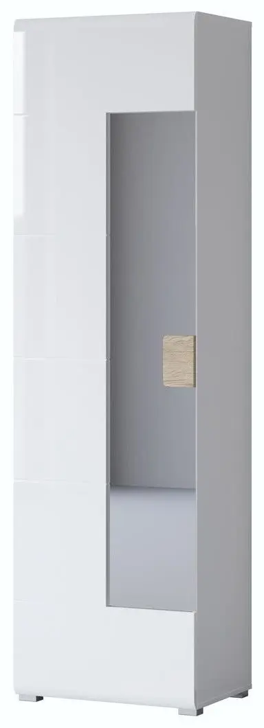 Dulap cu oglinda Helvetia Toledo 1D 204 cm (White Gloss/Sanremo Oak) - 2
