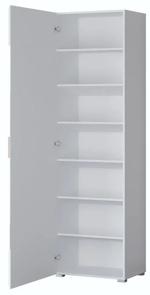 Dulap cu oglinda Helvetia Toledo 1D 204 cm (White Gloss/Sanremo Oak) - 4