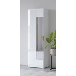 Dulap cu oglinda Helvetia Toledo 1D 204 cm (White Gloss/Sanremo Oak) Thumb