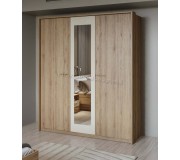 Шкаф с зеркалом Helvetia Vertina 3D 179 cm (Wild Oak/Beige)