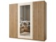 Dulap cu oglinda Helvetia Vertina 4D (Wild Oak/Beige)