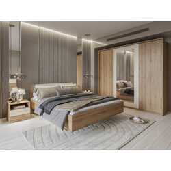 Шкаф с зеркалом Helvetia Vertina 4D (Wild Oak/Beige) Thumb