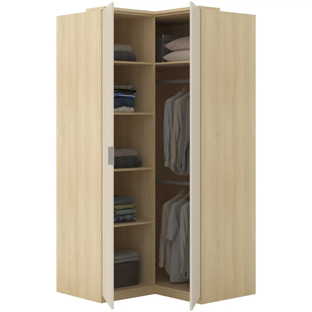 Шкаф угловой Helvetia Terra 24LBON16 (Lindberg oak/Sand beige) - 4