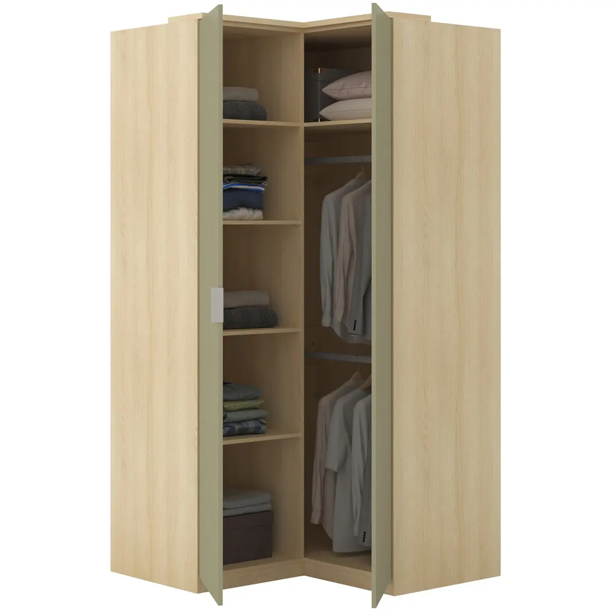 Шкаф угловой Helvetia Terra 24LEON16 (Lindberg oak/Eucalyptus) - 4
