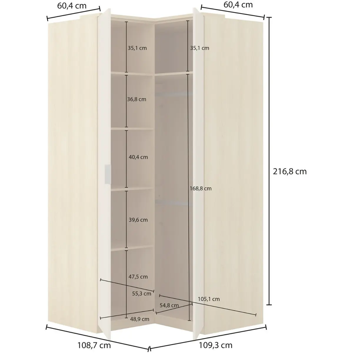 Шкаф угловой Helvetia Terra 24LEON16 (Lindberg oak/Eucalyptus) - 5