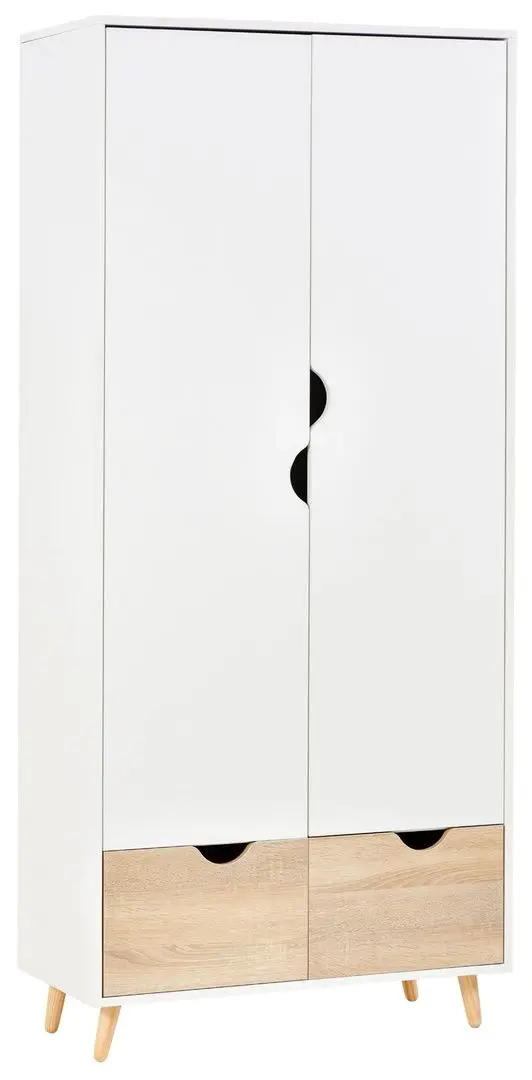 Dulap Homcom 831-290 80x40x180 cm (White/Natural Oak) - 3