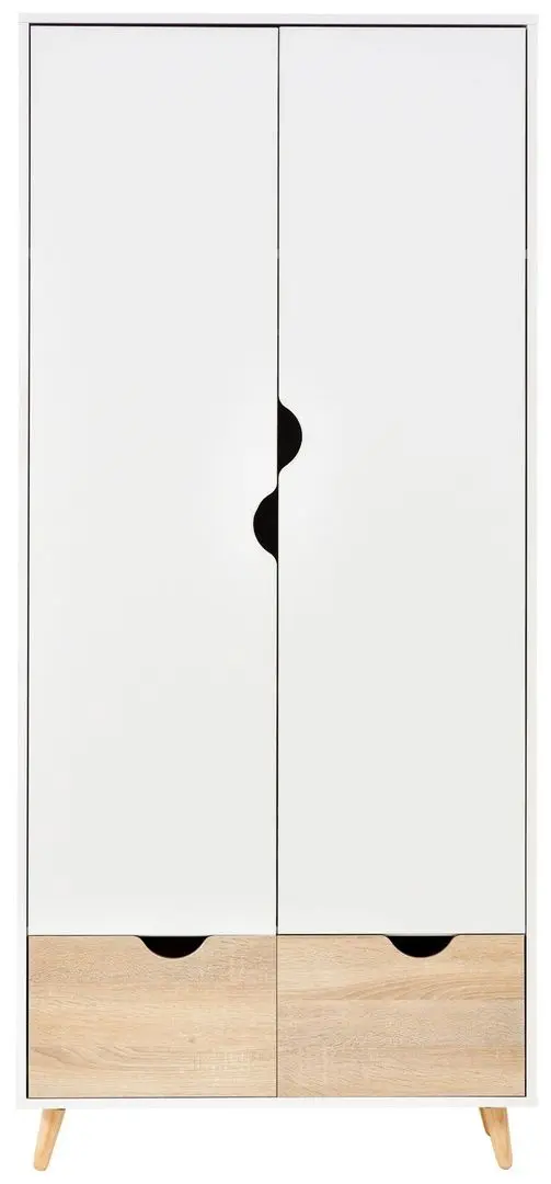 Dulap Homcom 831-290 80x40x180 cm (White/Natural Oak) - 4