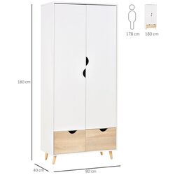 Dulap Homcom 831-290 80x40x180 cm (White/Natural Oak) Thumb