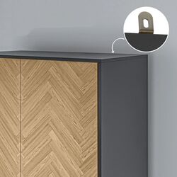 Шкаф Homcom 831-331 90x50x190 cm (Oak/Dark Grey) Thumb